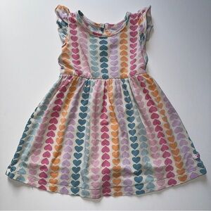 RuffleButts Colorful Heart Flutter Dress- Size 2T